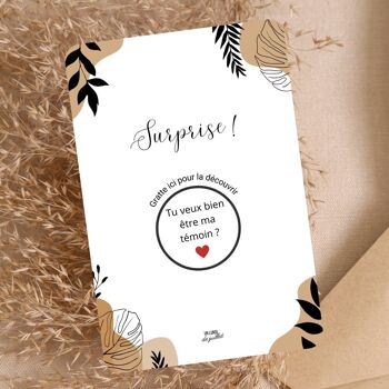 Carte à gratter personnalisable, Cadeau surprise, annonce grossesse personnalisable, mariage, bon pour à gratter, demande en mariage, témoin 5