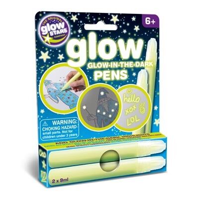 Bolígrafos que brillan en la oscuridad, dos bolígrafos