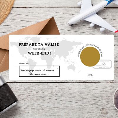 Mother's Day Gift Travel / Boarding pass / Boarding pass / Weekend scratch card / traveler gift / birthday / surprise card / original gift