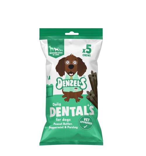 Daily Dentals For Medium Dogs: Peanut Butter 100g (Case of 10)