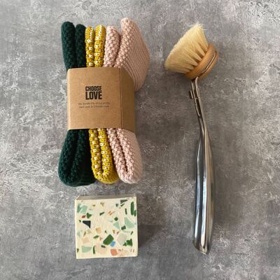 Reuseable & Eco-Friendly Cotton Knit Dishcloths: Citrus Mix