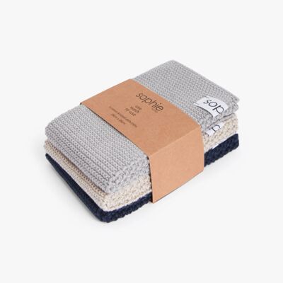 Reuseable & Eco-Friendly Cotton Knit Dishcloths: Neutral Mix