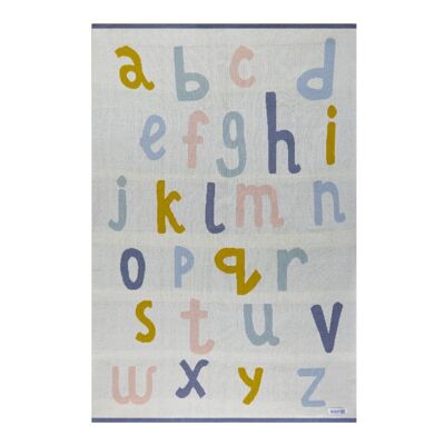 Cotton Knit Pram Baby Blanket - Alphabet