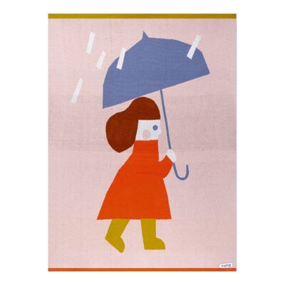 Cotton Knit Pram Baby Blanket - Rainy Day