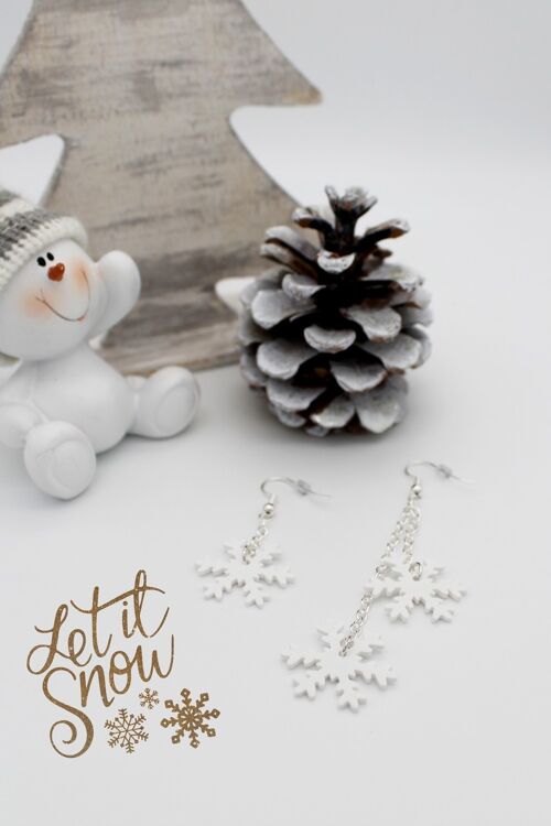 Boucles d'Oreilles Flocon de Neige