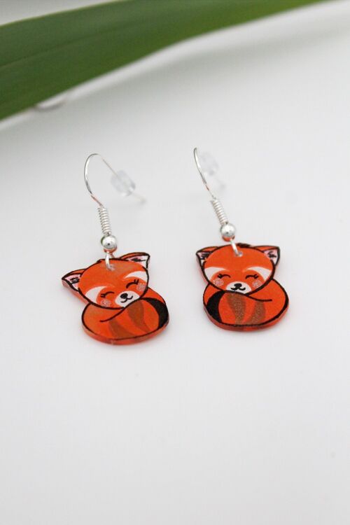 Boucles d'Oreilles Panda Roux