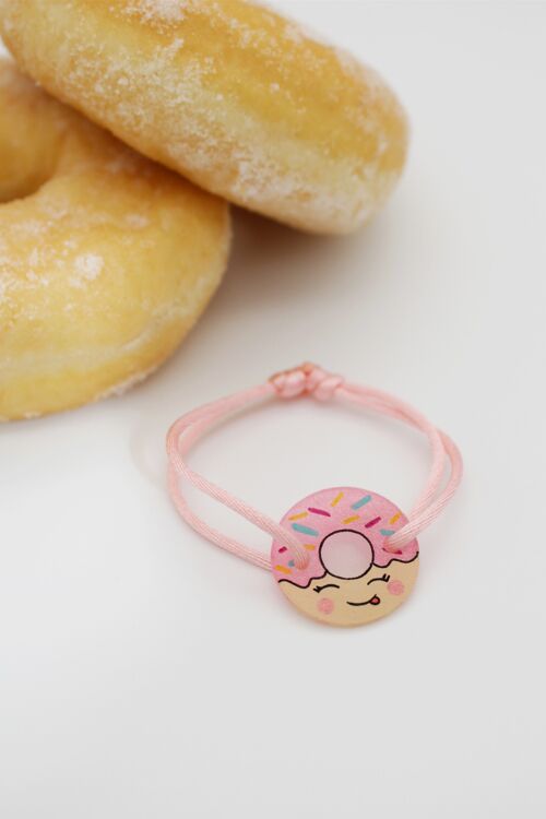 Bracelet Cordon Enfant Donuts Rose
