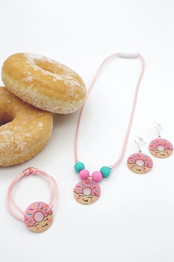 Bracelet Cordon Enfant Donuts Rose 2