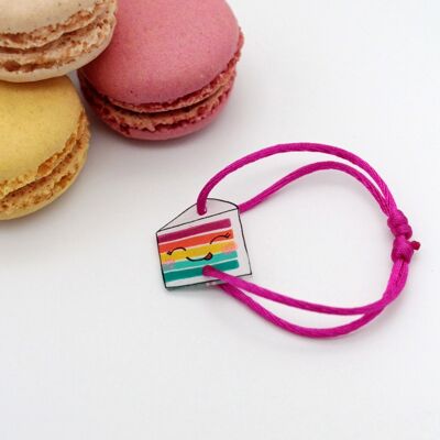 Children's Rainbow Cake Cord Bracelet
