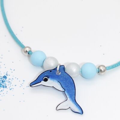 Delphin-Kind-Kordel-Halskette