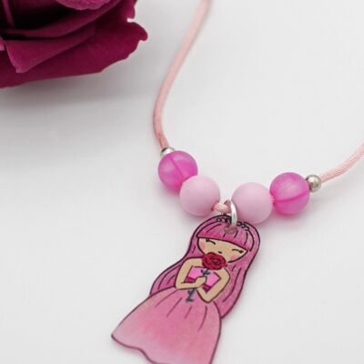 Collana con cordino per bambini La principessa e la rosa