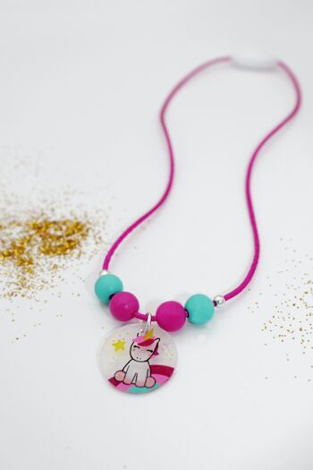 Collier Cordon Enfant Licorne Arc-en-Ciel 2