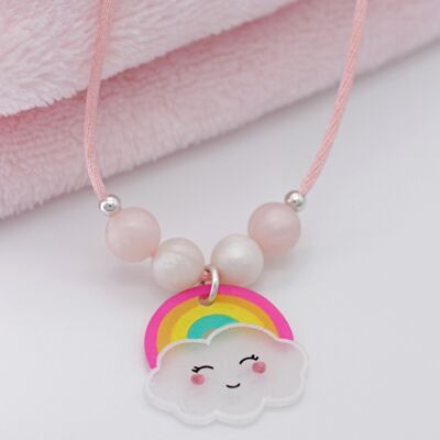 Cloud & Rainbow Children's Cord Necklace