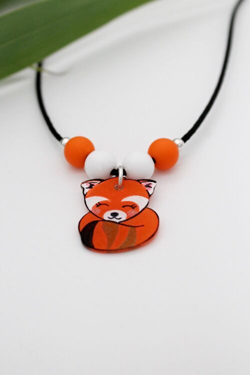 Collier Cordon Enfant Panda Roux