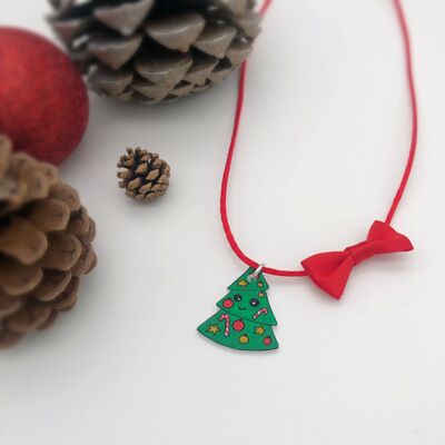 Christmas Tree Children's Cord Necklace