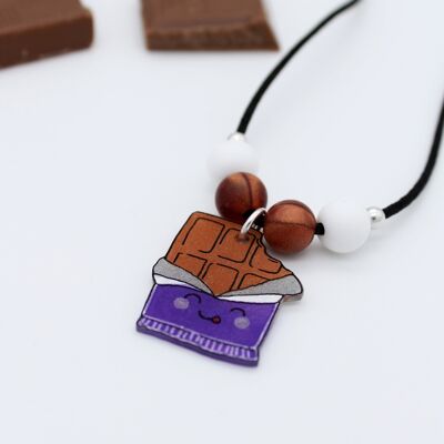 Collier Cordon Enfant Tablette de Chocolat