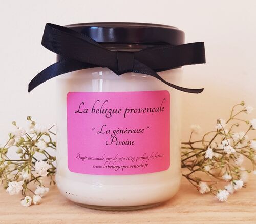 Bougie Pivoine "La généreuse"