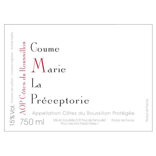 Domaine de la Préceptorie Coume Marie Rouge 2021