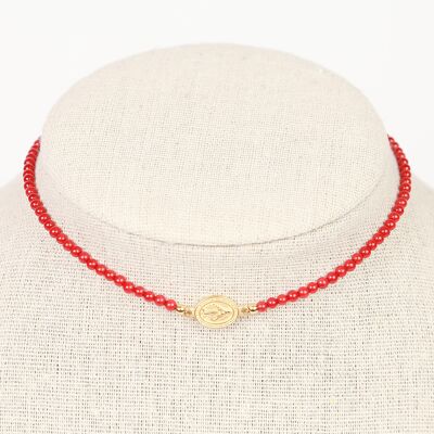 Coral Madonna necklace (gold)