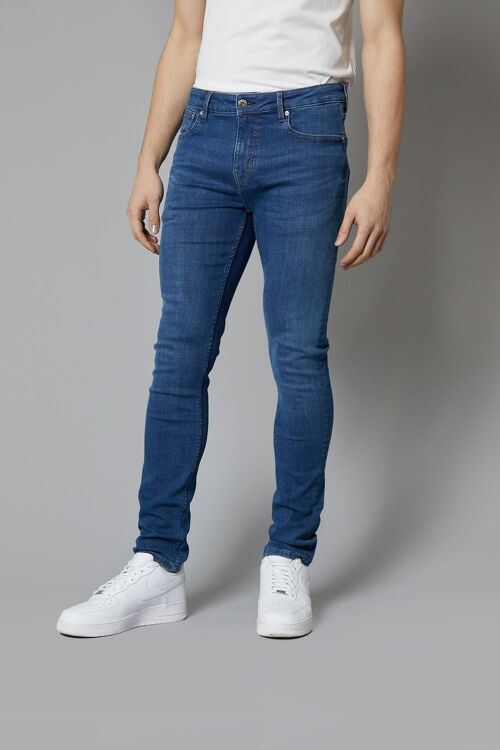 Nevada Skinny Fit Jeans In Mid Blue