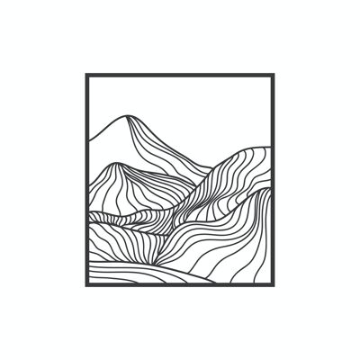 By WOOM -FRAMED 29x32cm Lined mountains