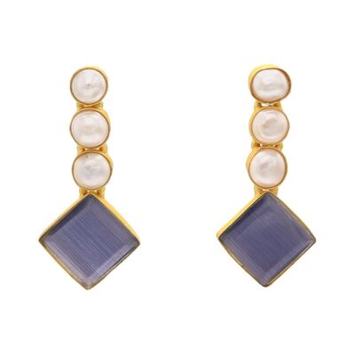 Pendientes Madi perlas y morado