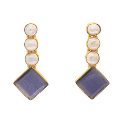Madi pearl and purple earrings