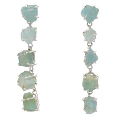 Saint silver green water earrings