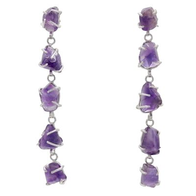 Saint silver purple amethyst earrings