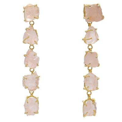 Saint rose quartz earrings