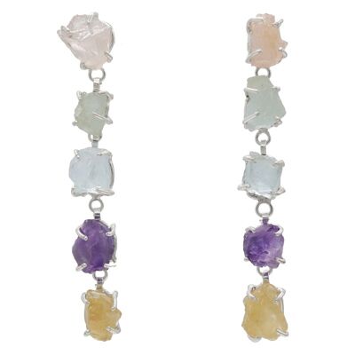 Boucles d'oreilles Saint argent multicolore