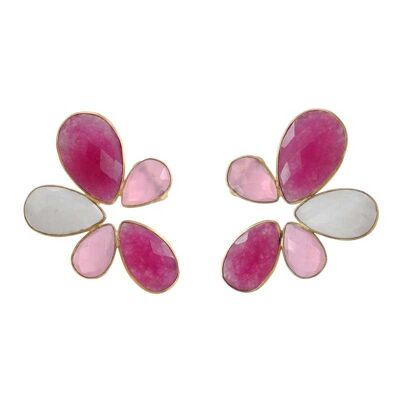 Stonehenge fuchsia, light pink and moonstone earrings