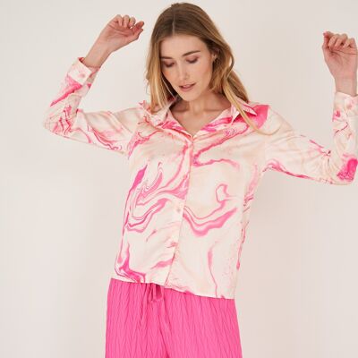 Satin shirt with print