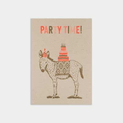 Postcard / donkey / eco paper / vegetable dye