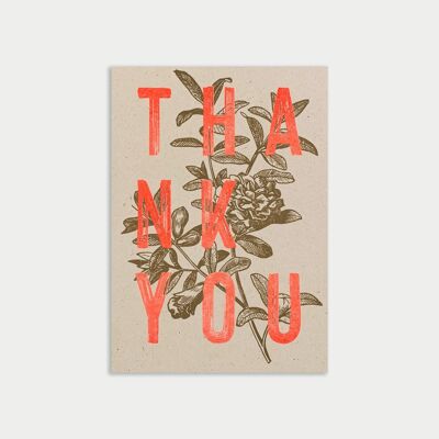 Thank you / Postkarte / Ökopapier / Pflanzenfarbe