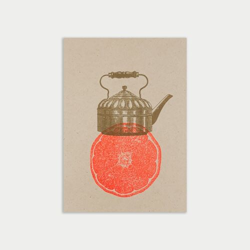 Postkarte / Tee  / Ökopapier / Pflanzenfarbe