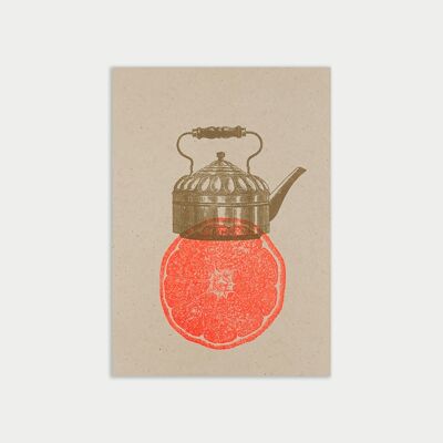 Postcard / tea / eco paper / vegetable dye