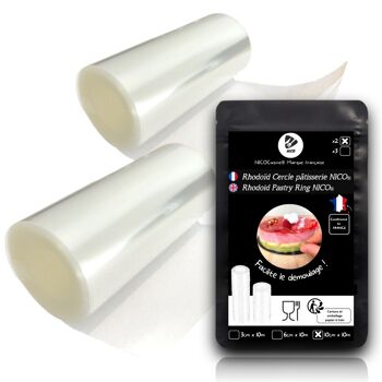 Lot 2 Rouleaux de Rhodoïd NICO® (10cm x 10m) pour chemiser les gâteaux 1