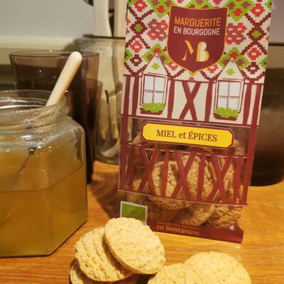 Organic French Honey and Spice Biscuits - Individual bag of 130g