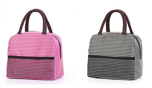 Lunch bag in 2 colors. PINK - BROWN Dimension: 23x16x20cm MB-1563