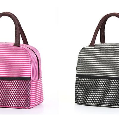 Lunch bag in 2 colors. PINK - BROWN Dimension: 23x16x20cm MB-1563