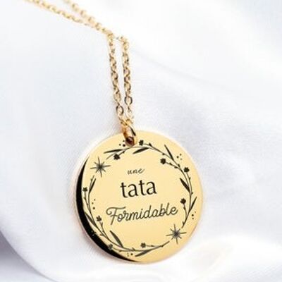 Une Tata Formidable Engraved Necklace - 304 Stainless Steel