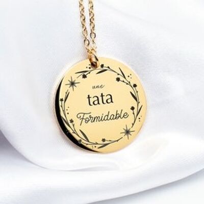 Une Tata Formidable Gravierte Halskette - Edelstahl 304