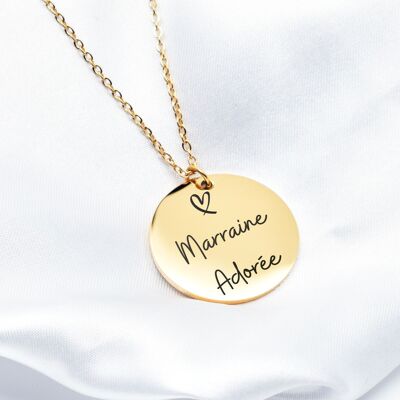 Adored Godmother Engraved Necklace - 304 Stainless Steel