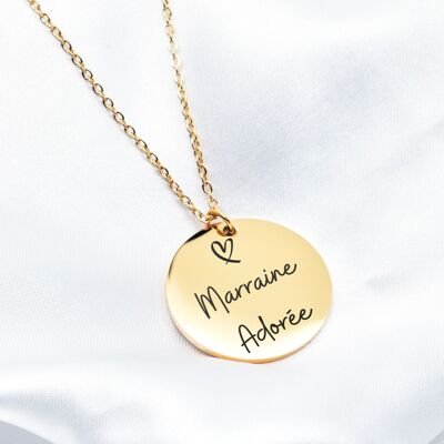 Collana con incisione Madrina Adorata - Acciaio inossidabile 304