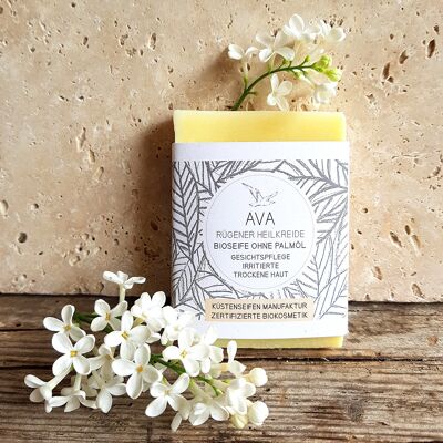 AVA - soap for face - dry / irritated skin with Rügen healing chalk & rosemary oil