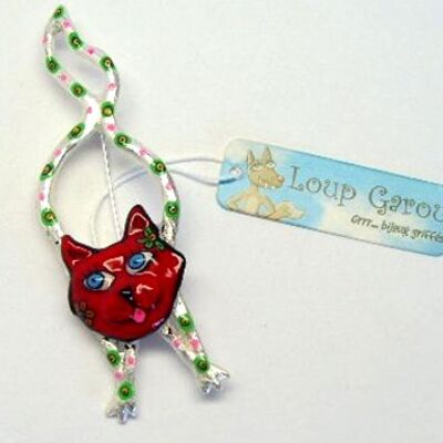 Collier "chat fil" rouge
