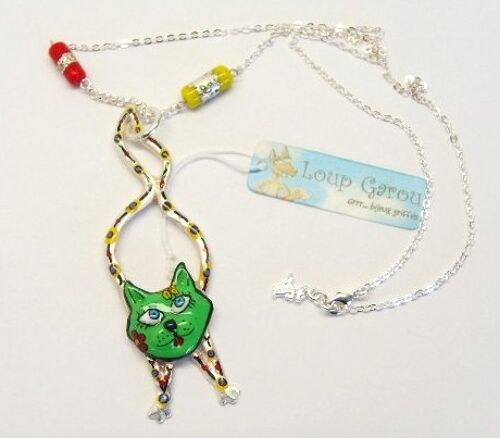 Collier "chat fil" vert