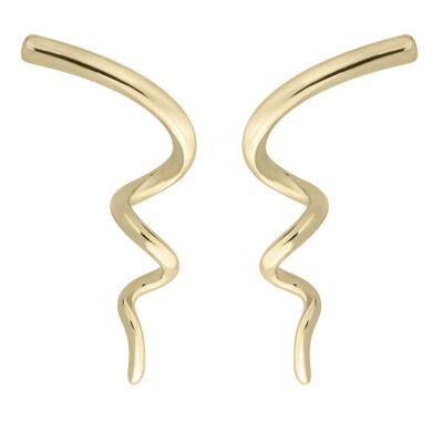 Pendientes Curl - Plata Bañada en Oro