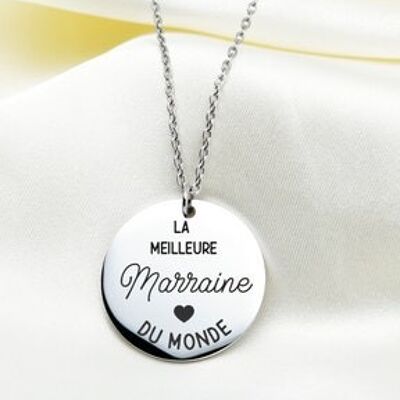 World's Best Godmother Engraved Necklace - 304 Stainless Steel